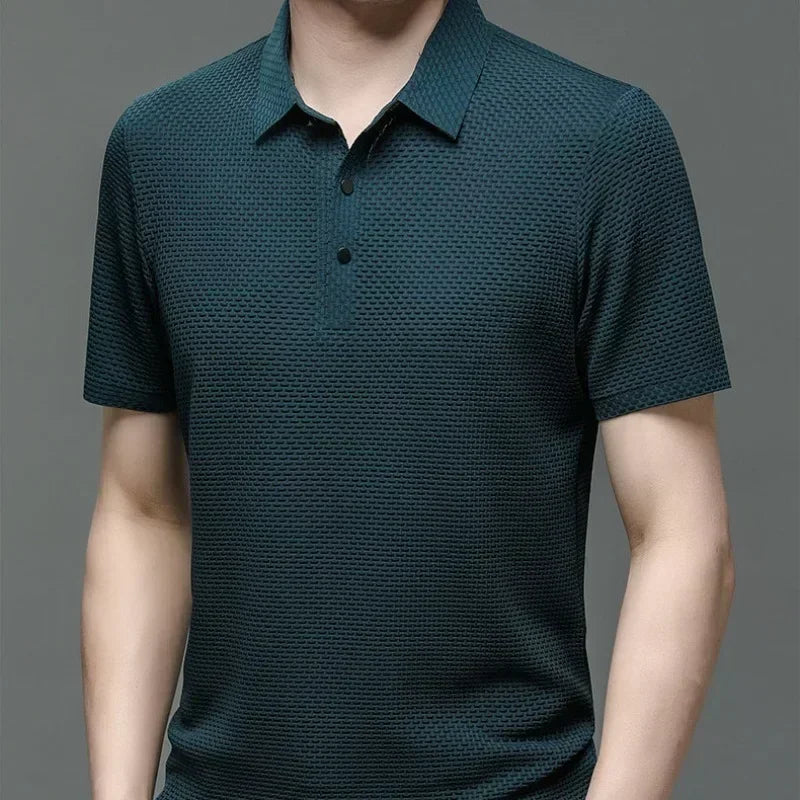 "Polo Shirt with Hollow and Ice Silk"